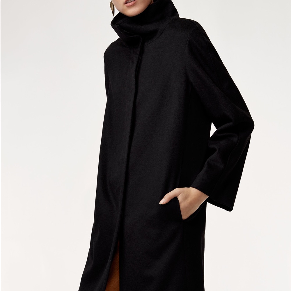 babaton black wool coat